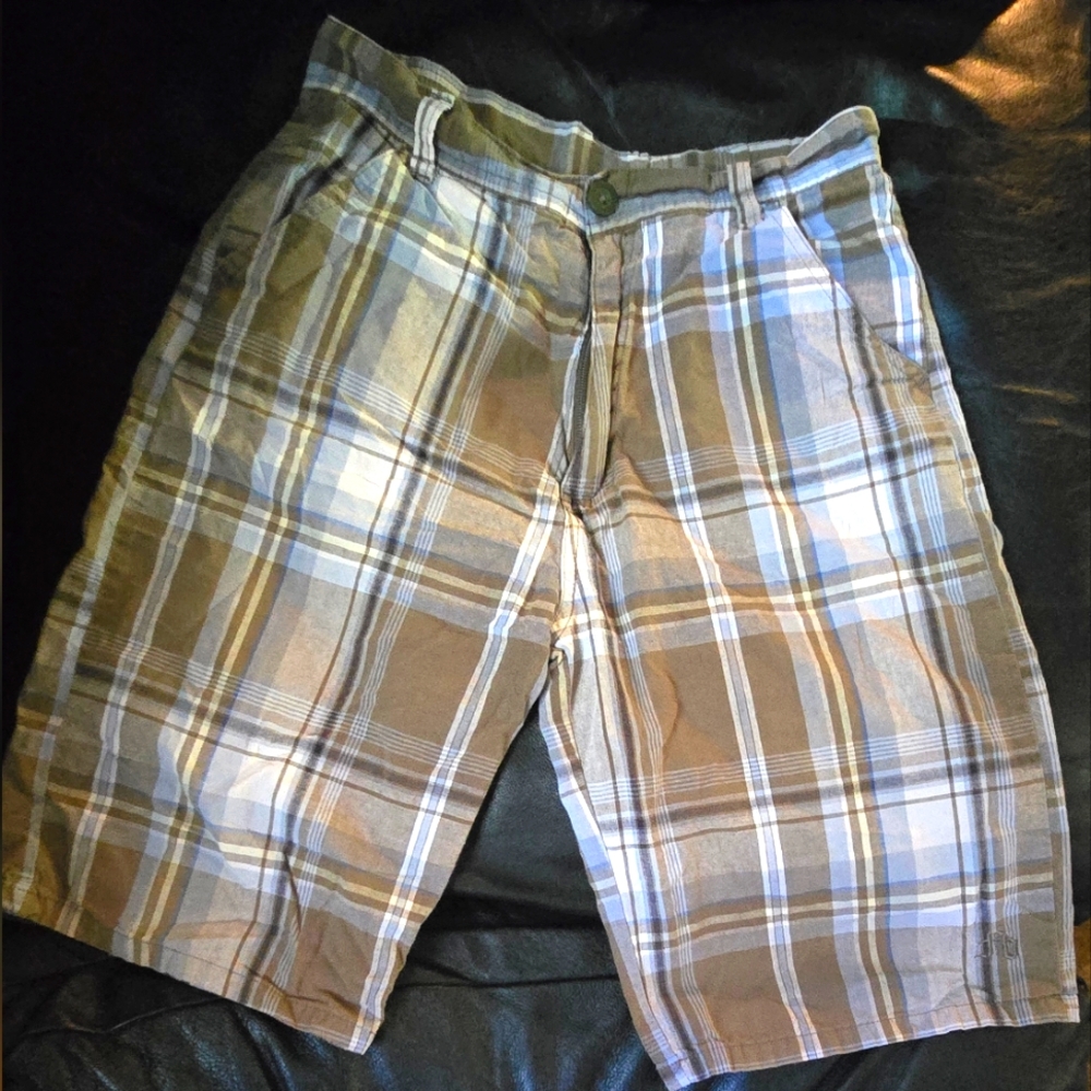 FUBU boys Plaid Long Streetwear Shorts Sz12 - Picture 1 of 9